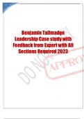 Benjamin Tallmadge Leadership Case study with Feedback from Expert with All Sections Required 2023