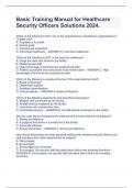 Basic Training Manual for Healthcare Security Officers Solutions 2024&period;