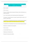 WGU Educational Assessment practice questions and Answers
