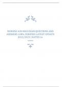 NURSING 420 HESI EXAM QUESTIONS AND ANSWERS 100&percnt; VERIFIED LATEST UPDATE 2022&sol;2023 &vert; RATED A&plus;