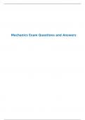 Mechanics Exam Questions and Answers