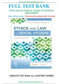Test Bank For Ethics and Law in Dental Hygiene 4th Edition&comma; by Kristin Minihan-Anderson&comma; All Chapters