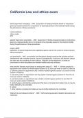 California Law and ethics exam Question And Answers 