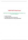 NRNP 6675 Week 11 final Exam, NRNP 6675: Psychiatric Mental Health Nurse Practitioner Care Across the Lifespan II, Walden University.