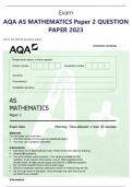 AQA AS MATHEMATICS Paper 2 QUESTION PAPER 2023 