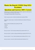 Master the Boards USMLE Step 2CK - Psychiatry Questions and Answers 100&percnt; Correct