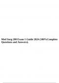 Med Surg 200 Exam 1 Guide 2024 (100%Complete Questions and Answers).