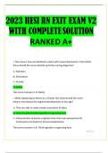2023 HESI RN EXIT EXAM V2 WITH COMPLETE SOLUTION RANKED A&plus;