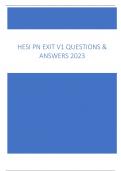 HESI PN EXIT V1 QUESTIONS &  ANSWERS 2023