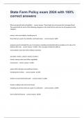 State Farm Policy exam 2024 with 100&percnt; correct answers