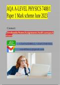 AQA A-LEVEL PHYSICS 7408/1 Paper 1 Mark scheme June 2023