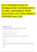 WGU INTRODUCTION TO INFORMATION TECHNOLOGY C 182 PRE ASSESSMENT WITH  QUESTIONS AND 100&percnt;CORRECT ANSWERS latest 2024