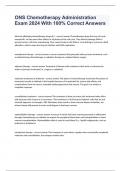 ONS Chemotherapy Administration Exam 2024 With 100&percnt; Correct Answers