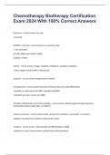 Chemotherapy Biotherapy Certification Exam 2024 With 100&percnt; Correct Answers