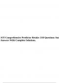ATI Comprehensive Predictor Retake &sol;210 Questions And Answers With Complete Solutions&period;