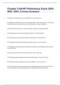 Chapter 5 NAHP Phlebotomy Exam 2024 With 100% Correct Answers