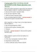 Cryptography WGU 50 FINAL EXAM QUESTION LUKE Titman Questions And Answers 