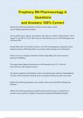 Prophecy RN Pharmacology A Questions and Answers 100&percnt; Correct