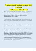 Prophecy health medical surgical RN A Questions and Answers 100&percnt; Correct