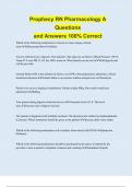 Prophecy RN Pharmacology A Questions and Answers 100&percnt; Correct