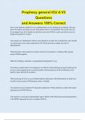 Prophecy general ICU A V3 Questions and Answers 100&percnt; Correct