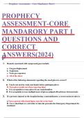 PROPHECY ASSESSMENT-CORE MANDARORY PART 1 QUESTIONS AND  CORRECT ANSWERS(2024)