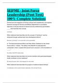 SEJPME - Joint Force Leadership &lpar;Post Test&rpar; 100&percnt; Complete Solutions 