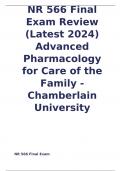 NR 566 Final Exam Review  (Latest 2024) Advanced Pharmacology for Care of the Family - Chamberlain University