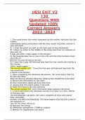 HESI EXIT V2 130 Questions With Updated 100% Correct Answers 2023 -2024