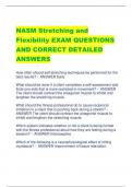 NASM Stretching and  Flexibility EXAM QUESTIONS  AND CORRECT DETAILED  ANSWERS