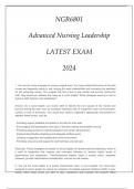 NGR6801 ADVANCED NURSING LEADERSHIP LATEST EXAM 2024&period;