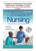 2024 Test Bank for Fundamentals of Nursing 10th Edition Taylor | All Chapters Covered | 