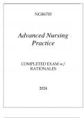 NGR6703 ADVANCED NURSING PRACTICE COMPLETED EXAM WITH RATIONALES.