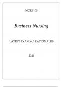 NGR6100 BUSINESS NURSING LATEST EXAM WITH RATIONALES 2024.