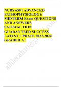 Nurs 6501 advanced pathophysiology midterm EXAM  QUESTIONS & ANSWERS/ LATEST UPDATE 2023-2024 / RATED A+