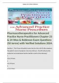 Pharmacotherapeutics for Advanced Practice Nurse Practitioners Chapter 23 & 24 Woo & Robinson Exam Questions (50 terms) with Verified Solutions 2024. 