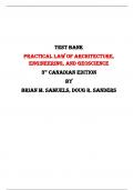 Test Bank For Practical Law of Architecture, Engineering, and Geoscience  3rd Canadian Edition By Brian M. Samuels, Doug R. Sanders |All Chapters,  Year-2024|
