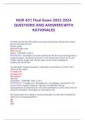 NUR-631 Final Exam 2022-2024 QUESTIONS AND ANSWERSWITH RATIONALES