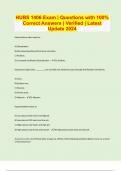 HUBS 1406 Exam &vert; Questions with 100&percnt; Correct Answers &vert; Verified &vert; Latest Update 2024