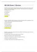 NR-302: | NR 302 HEALTH ASSESSMENT I WRITTEN NR302 EXAM 1 Review WITH 100% VERIFIED ANSWERS