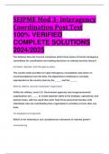 BEST REVIEW SEJPME Mod 3- Interagency Coordination Post Test 100% VERIFIED  COMPLETE SOLUTIONS  2024/2025
