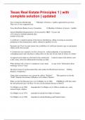 Texas Real Estate Principles 1 &vert; with complete solution &vert; updated