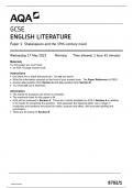 GCSE AQA MAY 2023 ENGLISH LITERATURE PAPER 1