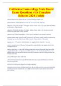 California State Board Cosmetology Bundled Exams&vert;Test Questions  with Complete Solution &vert;2024 Update 100&percnt; Solved