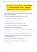 California State board Cosmetology Exam Questions with Complete  Solution Latest Update Rated A&plus; 