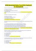 NFHS Basketball Rules Test 2023 (Updated) A+ Guaranteed. Brand New Question & Answers 