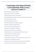 Cosmetology State Board Florida  Exam Questions With Correct  Answers Graded A+
