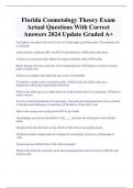 Florida Cosmetology Theory Exam  Actual Questions With Correct  Answers 2024 Update Graded A+ 