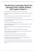 Complete BUNDLE For Florida State Cosmetology Board Exam| Questions with COMPLETE SOLUTION GRADED A+