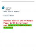 Edexcel A Level Politics Paper 1 Mark Scheme June 2022